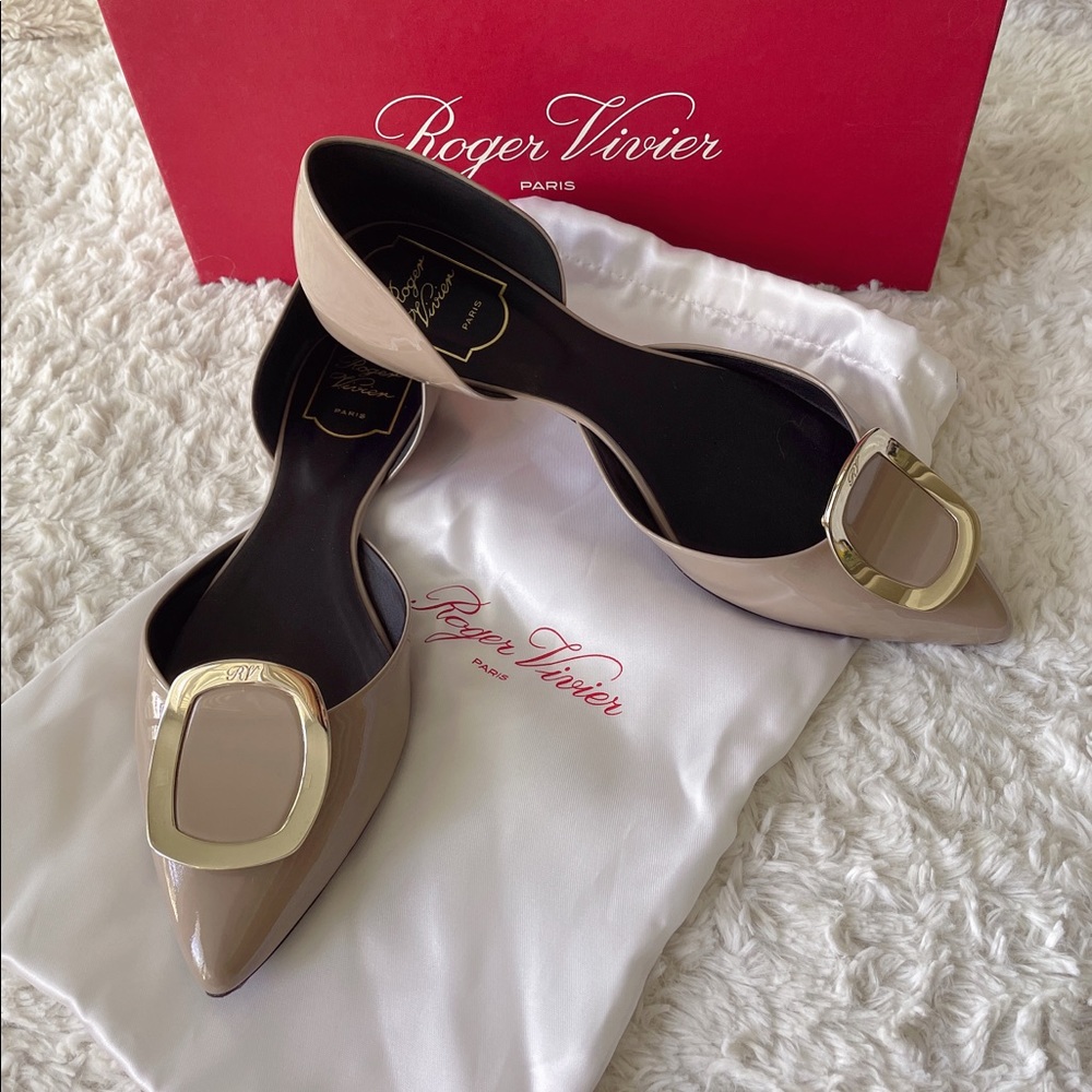 Roger Vivier D’Orsay Choc Chip Ballet Flats - size 38.5